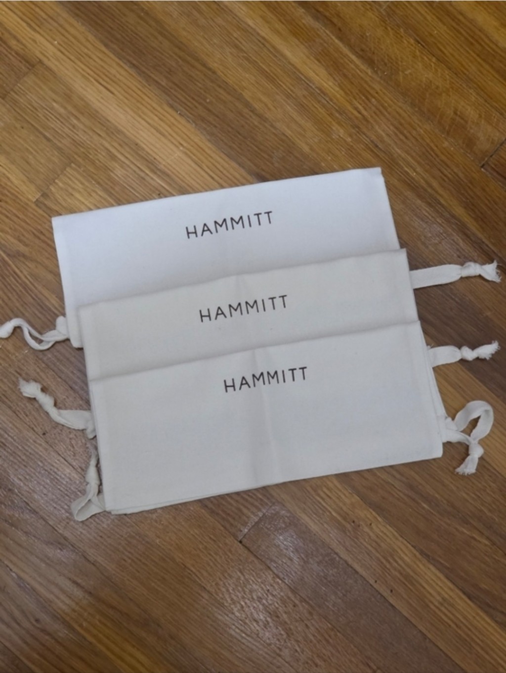 3 Hammitt White Drawstring Dust Bags